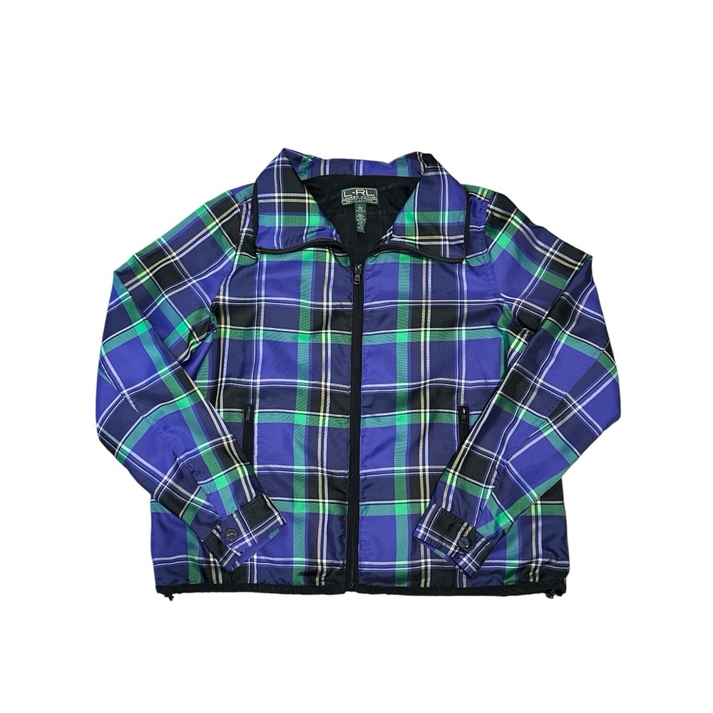 Lauren Active Ralph Lauren LRL Women's Plaid Drawstring Windbreaker Jacket SizeL